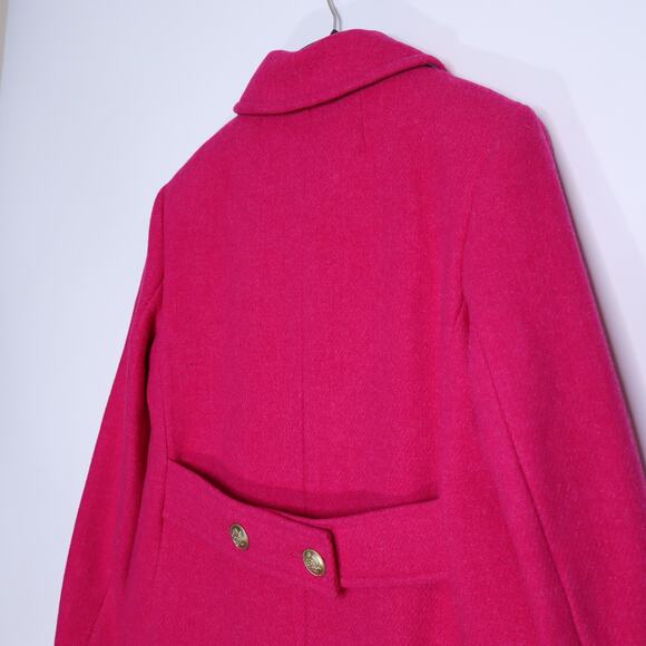J. CREW NWT Warwick Italian Wool Blend Stadium Cloth Topcoat Pink Women's 00 - Picture 5 of 10